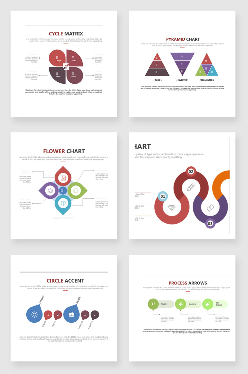 棕色PPT图表元素