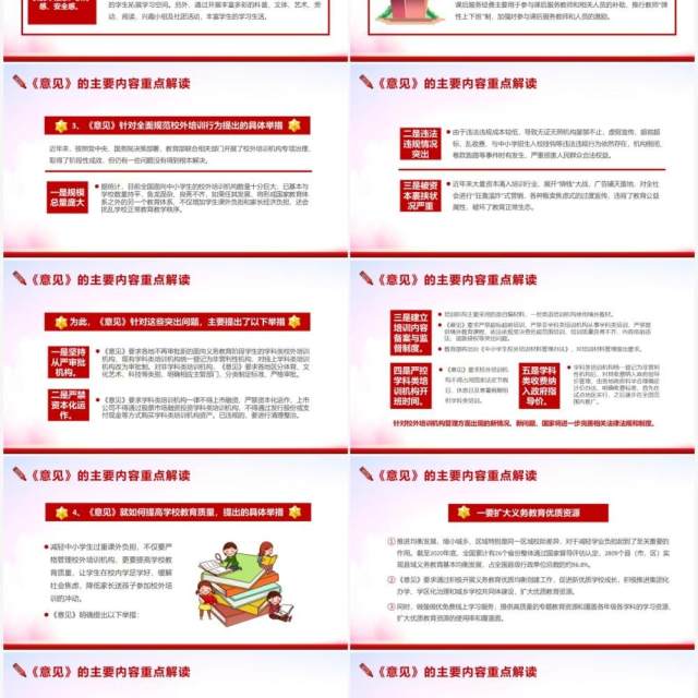 减轻义务教育阶段学生作业负担和校外培训负担的意见PPT模板 减轻义务教育阶段学生作业负担和校外培训负担的意见PPT模板