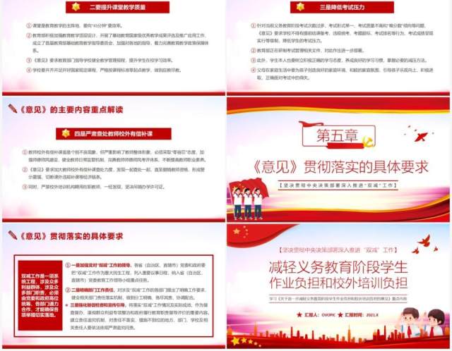 减轻义务教育阶段学生作业负担和校外培训负担的意见PPT模板 减轻义务教育阶段学生作业负担和校外培训负担的意见PPT模板