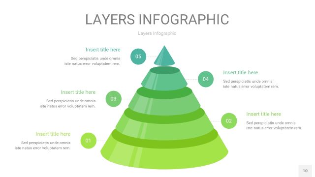 浅绿色3D分层PPT信息图10