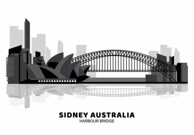澳大利亚港桥剪影