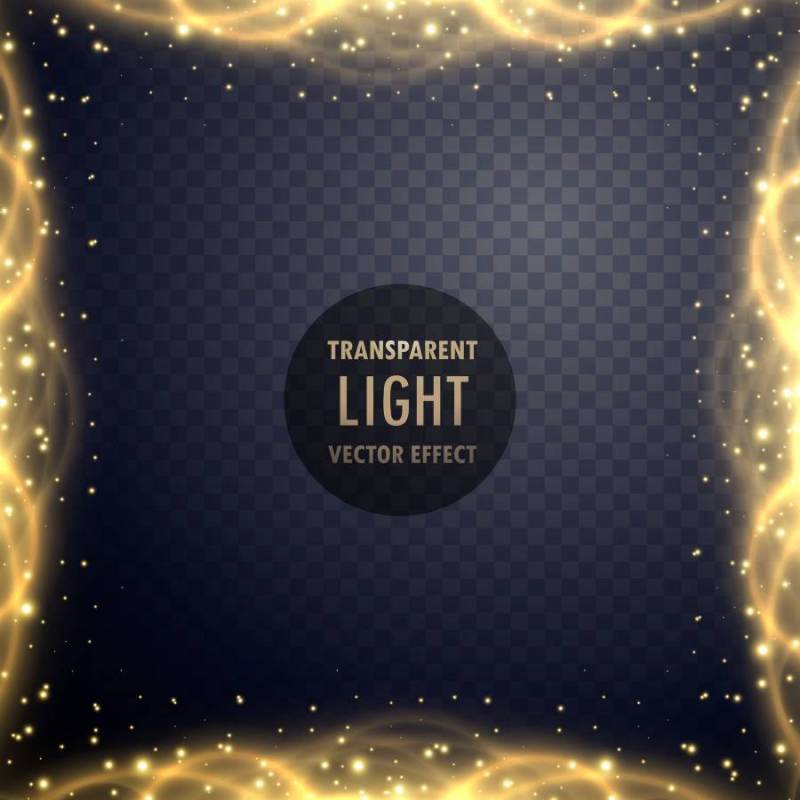 透明的金色闪光灯光效果背景