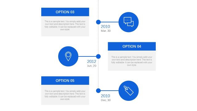 蓝色通用时间轴PPT图表-11