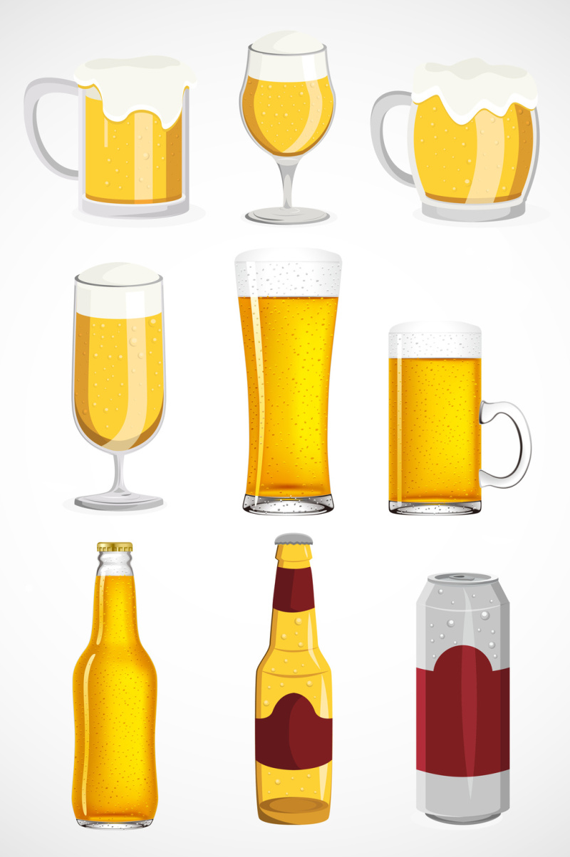 啤酒杯子素材矢量图标图形