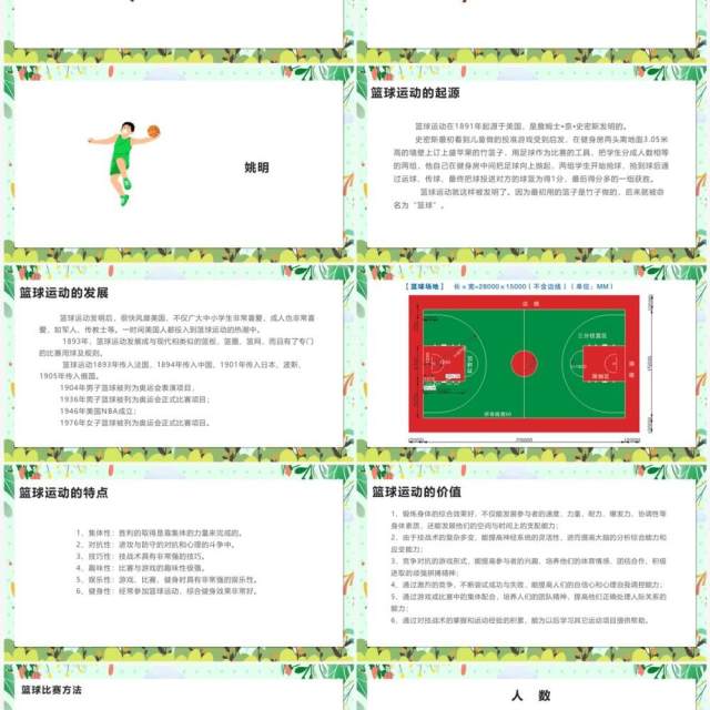 绿色卡通风室内体育课PPT模板 绿色卡通风室内体育课PPT模板