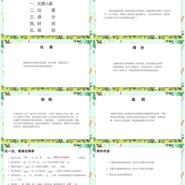 绿色卡通风室内体育课PPT模板 绿色卡通风室内体育课PPT模板