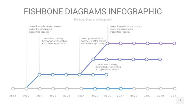 蓝紫色鱼骨PPT信息图表6