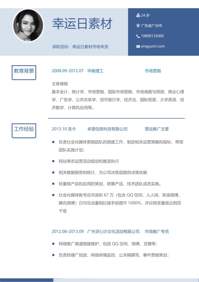 创意个性简历个人求职WORD模板20 创意个性简历个人求职WORD模板20