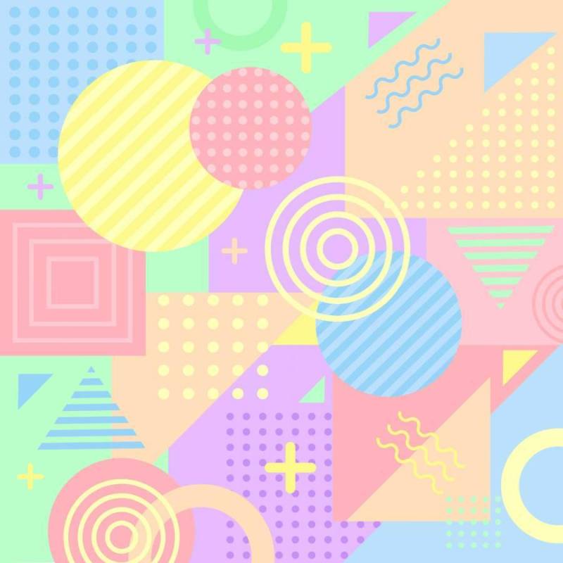 五颜六色的柔和的孟菲斯背景