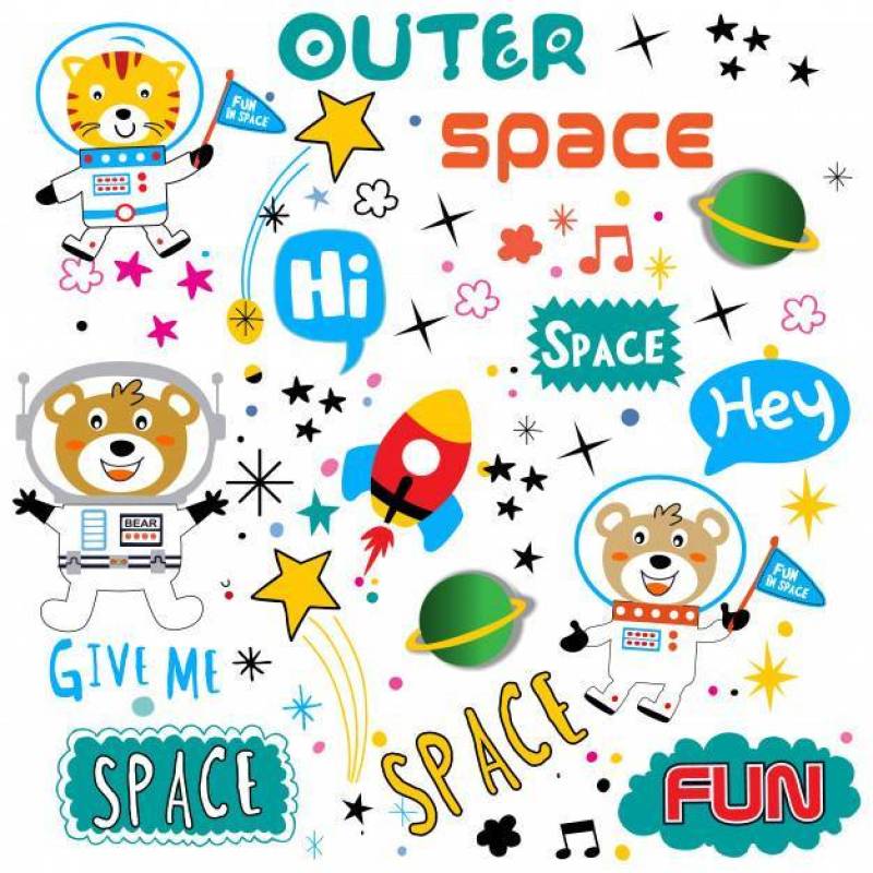 空间模式动物卡通矢量