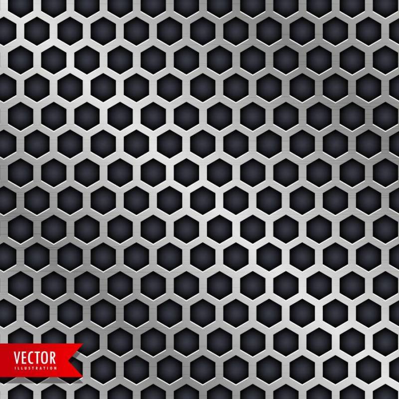 矢量蜂窝图案设计中的金属风格