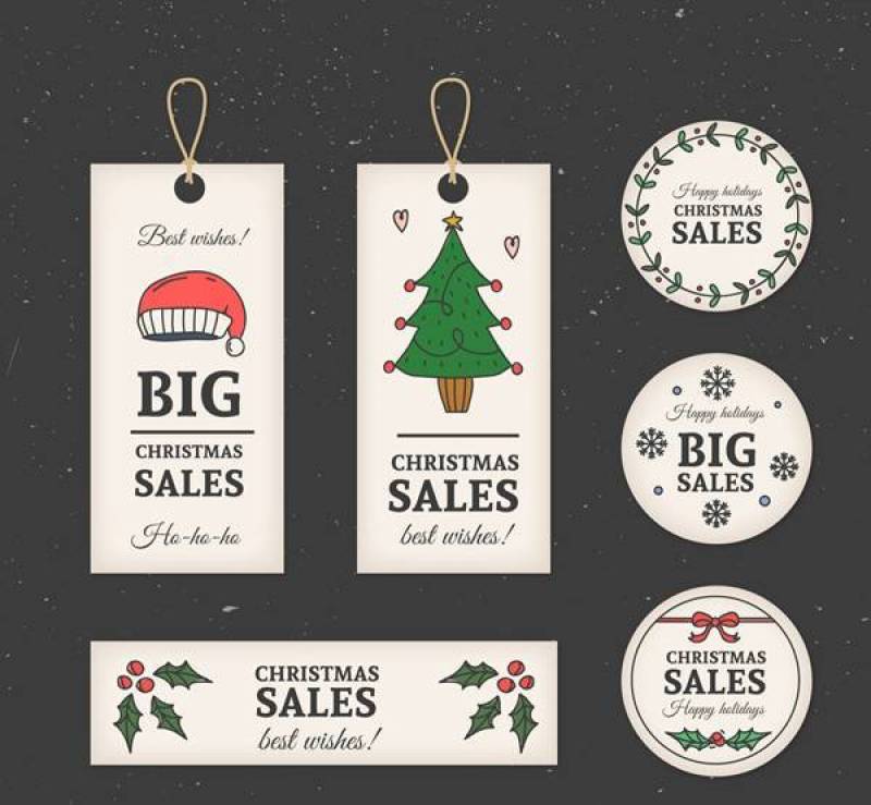 圣诞促销吊牌标签