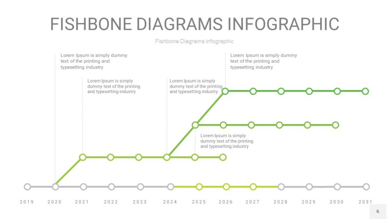 浅绿色鱼骨PPT信息图表6