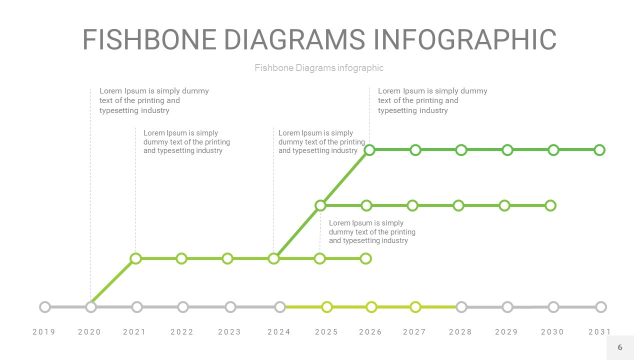 浅绿色鱼骨PPT信息图表6