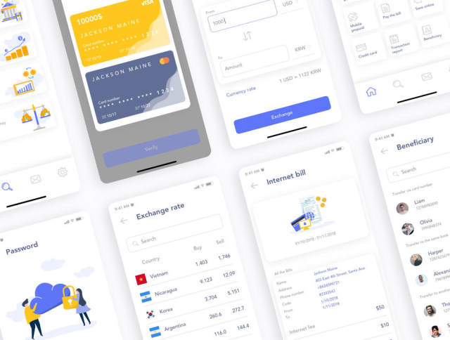 银行,金融和加密钱包应用UI工具包,MooBank UI工具包 银行,金融和加密钱包应用UI工具包,MooBank UI工具包