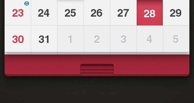 日历UI Kit iOS Psd