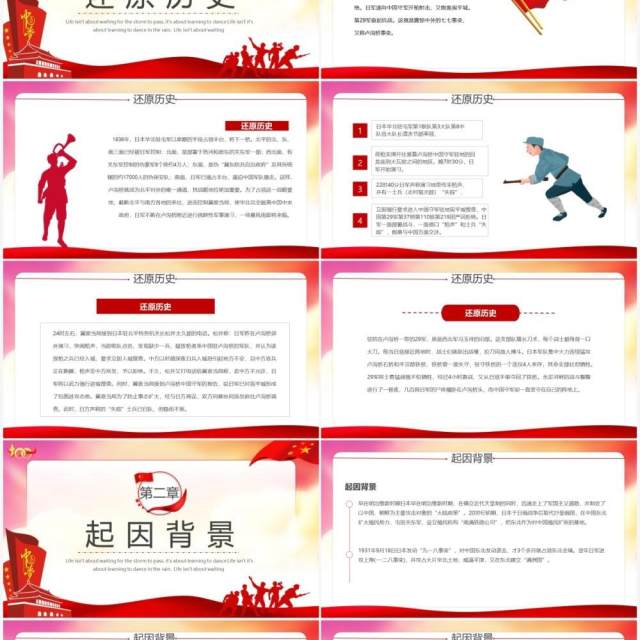 红色党政风纪念卢沟桥事变教育宣传PPT模板 红色党政风纪念卢沟桥事变教育宣传PPT模板