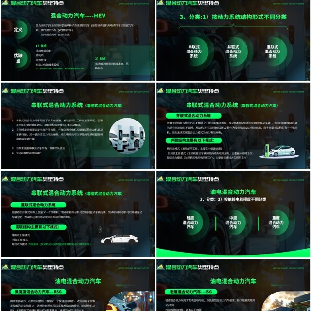 绿色科技风新能源汽车行业介绍PPT模板 绿色科技风新能源汽车行业介绍PPT模板