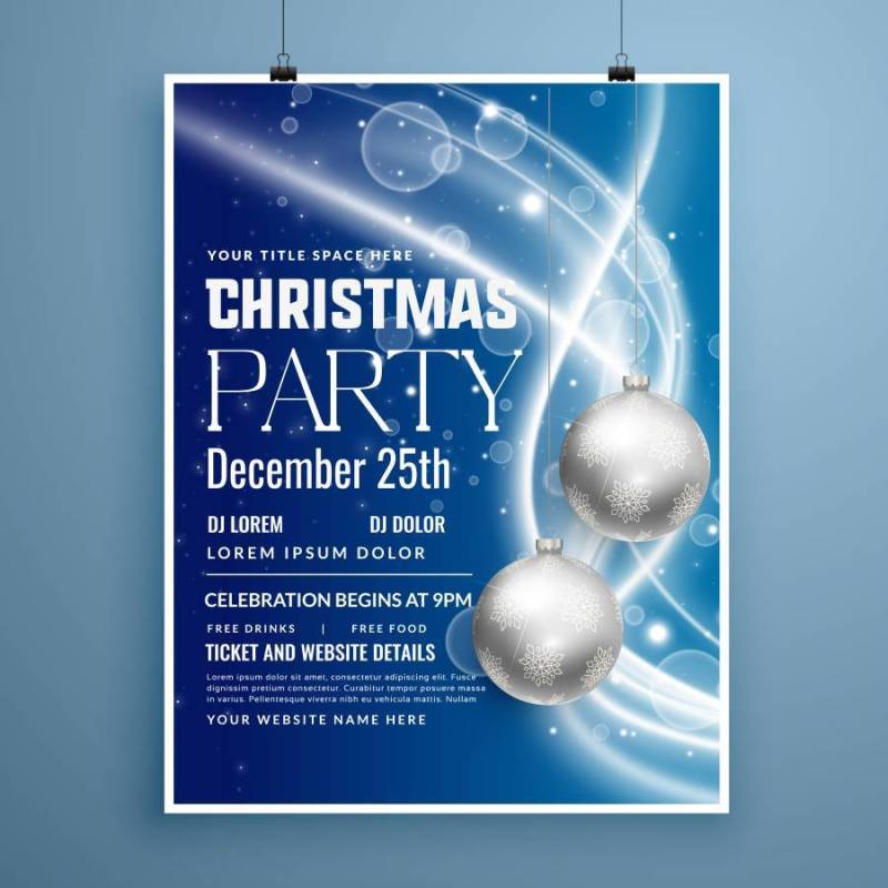 圣诞节聚会庆祝的创意海报传单设计