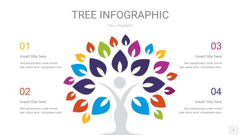 彩色树状图PPT图表1