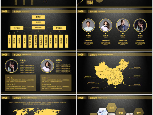 土豪金IOS风格公司简介企业宣传PPT