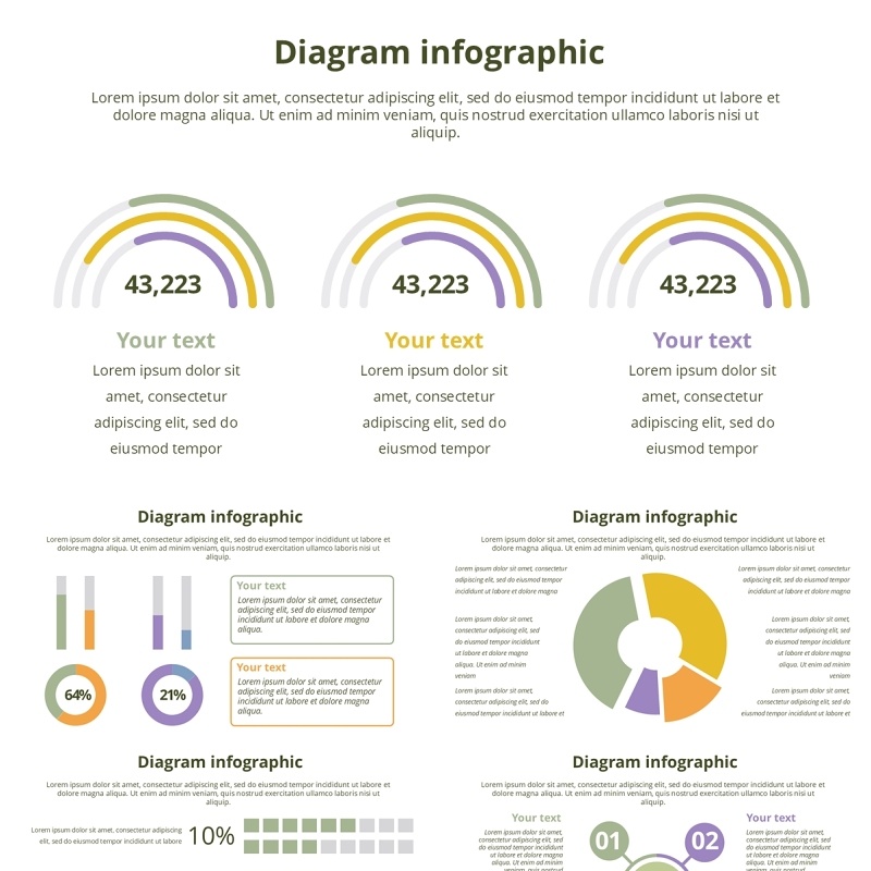 资讯信息图表PPT模板素材Diagram infographic