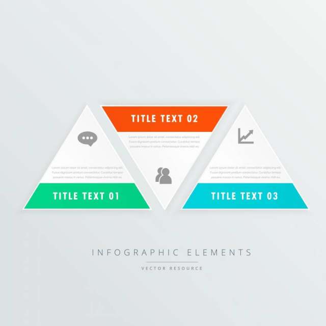 三角形形状信息图表模板与业务图标