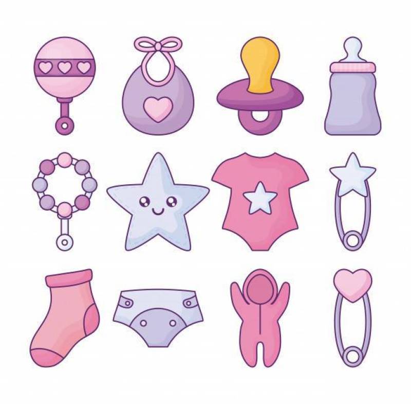 象套婴儿送礼会关系了在白色背景的象