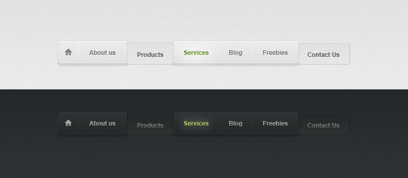 web设计时尚立体导航psd分层素材