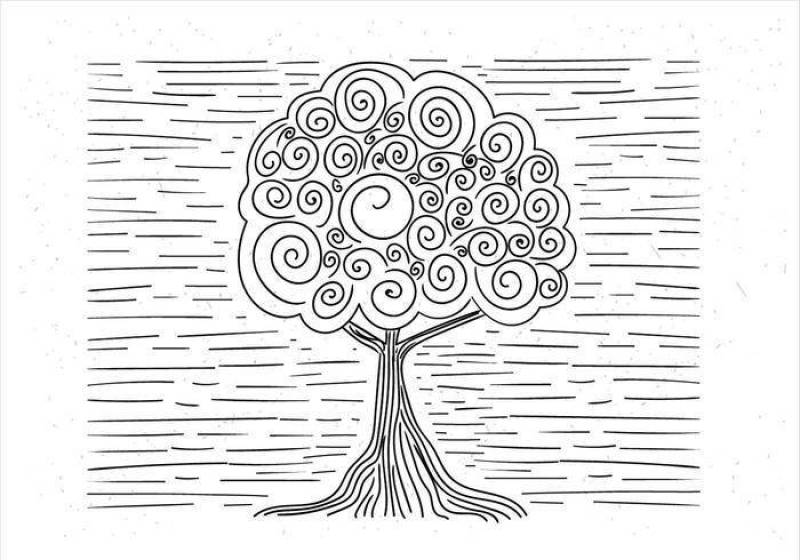  手绘矢量抽象树