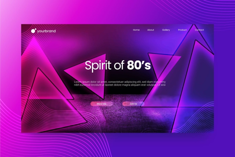 紫色渐变80年代感网站页面抽象背景AI网页UI界面平面设计素材Abstract Background