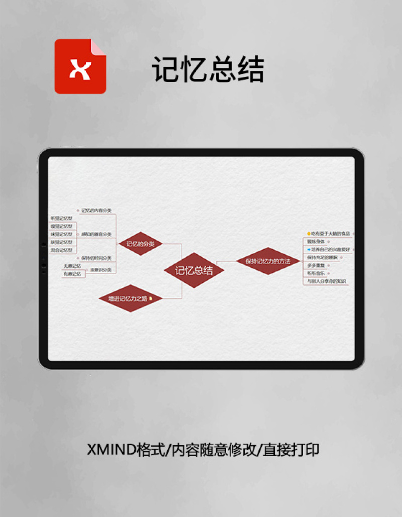 记忆总结思维导图XMind模板