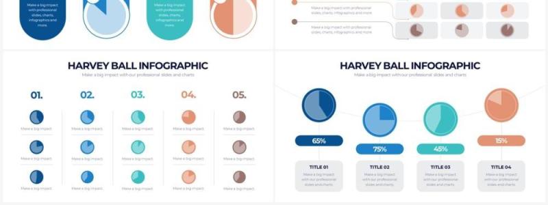 彩色系项目产品哈维球分析PPT信息图素材Harvey Ball Powerpoint Infographics
