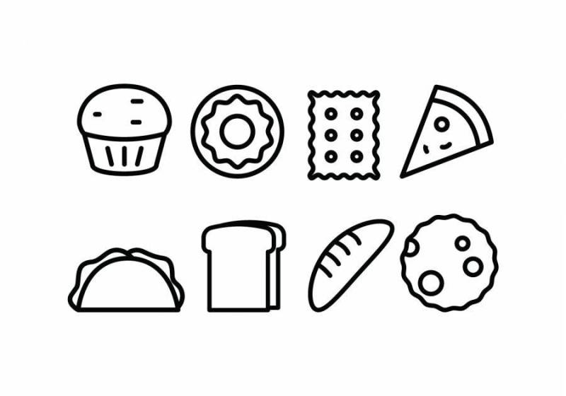 面包和面包店的图标
