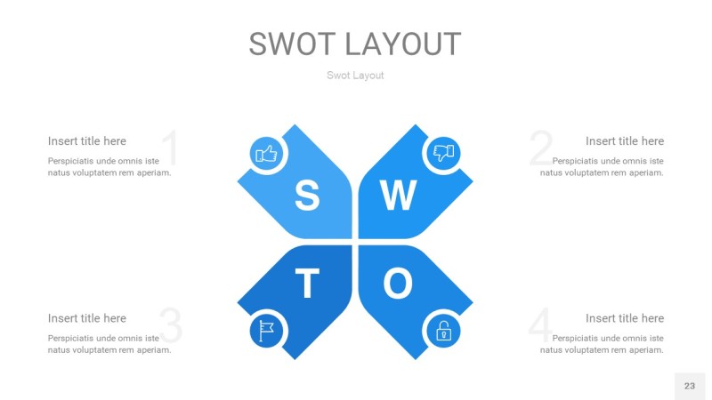 蓝色SWOT图表PPT23