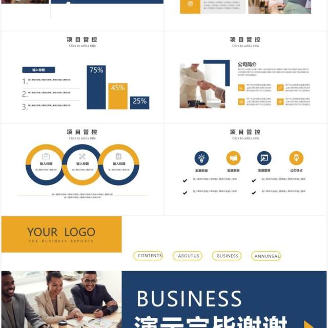 商务风企业项目管控方案报告PPT模板
