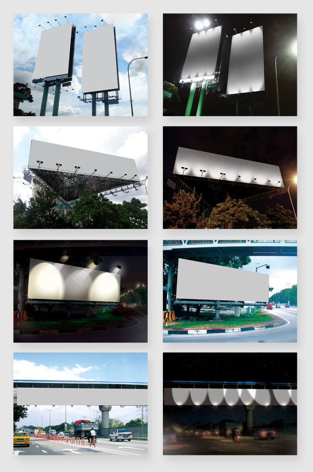 户外公路灯箱广告牌展示样机素材 户外公路灯箱广告牌展示样机素材