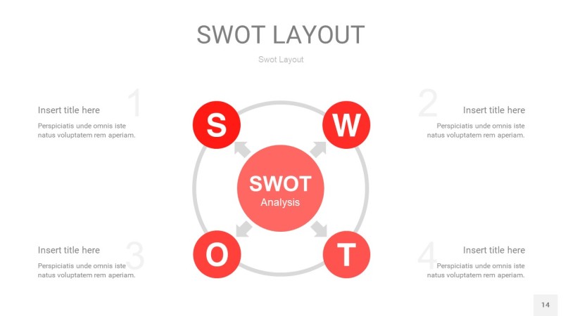 红色SWOT图表PPT14