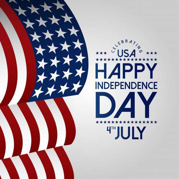 7月4日愉快的美国独立日与挥动旗子的美国