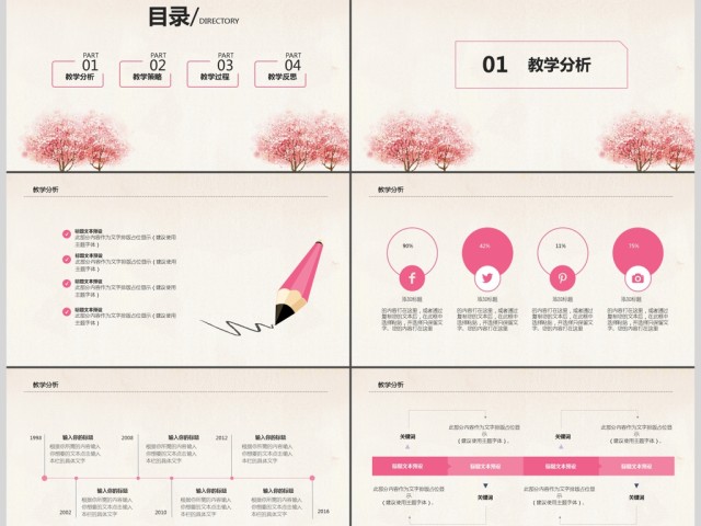 小清新教师说课ppt模板 小清新教师说课ppt模板