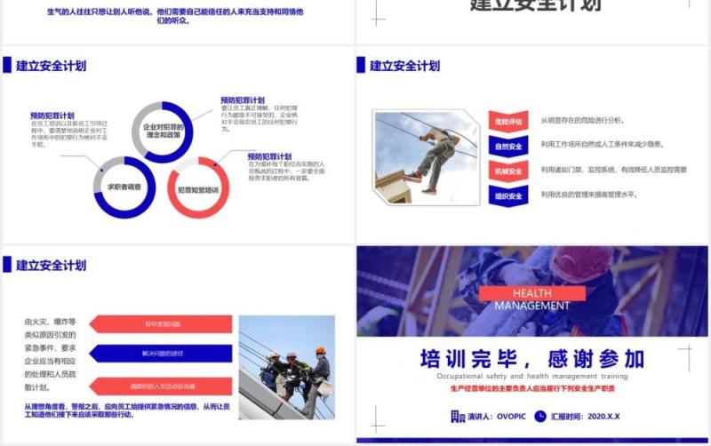 创意蓝色公司员工管理职业安全与健康管理培训课件PPT模板