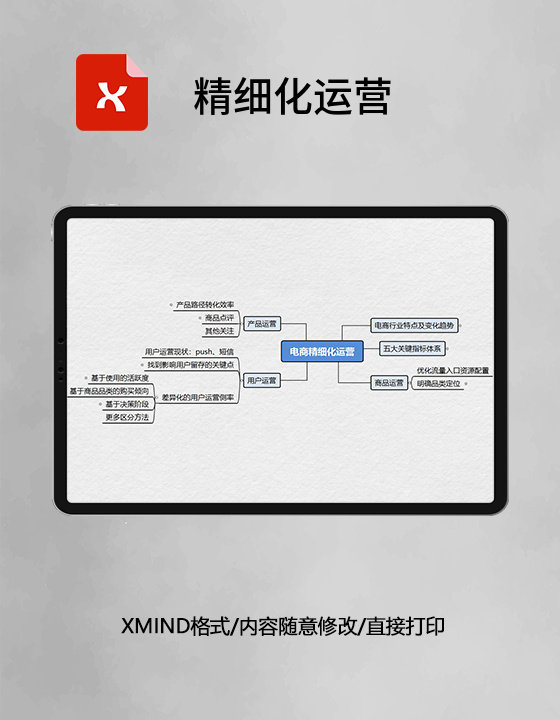 精细化运营思维导图XMind模板