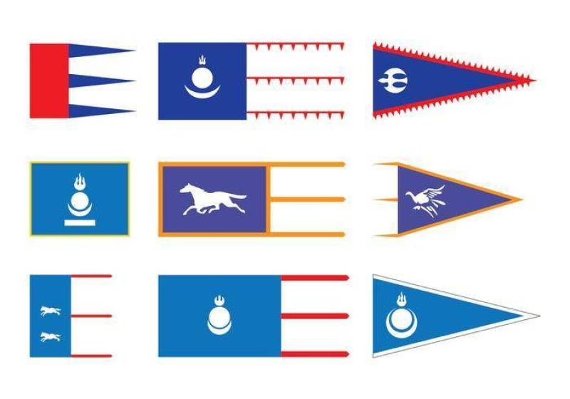 蒙古国旗矢量