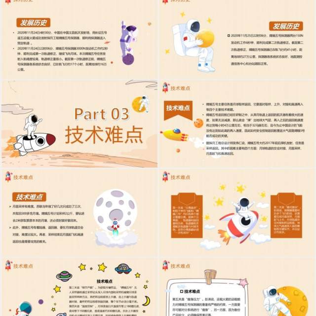 手绘卡通风嫦娥五号着陆月球宣传工作汇报PPT模板 手绘卡通风嫦娥五号着陆月球宣传工作汇报PPT模板