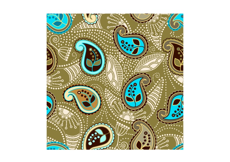 无缝佩斯利图案和黄瓜饰品22