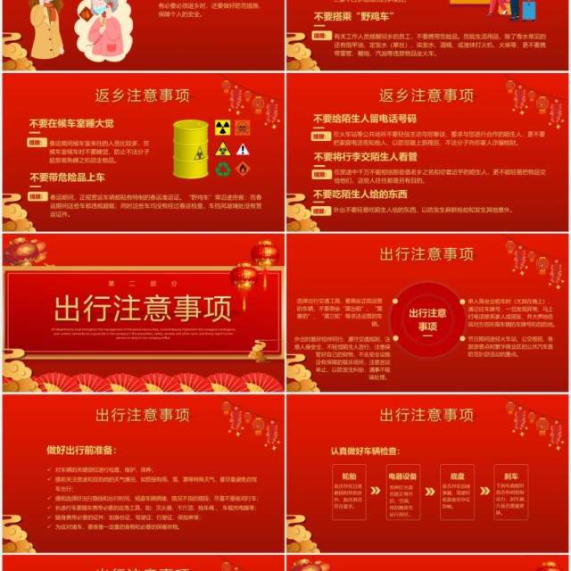 红色喜庆春节安全注意事项宣传教育PPT模板 红色喜庆春节安全注意事项宣传教育PPT模板