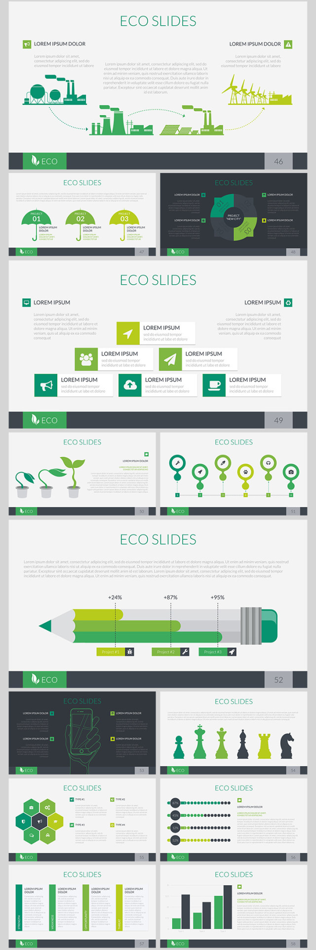 生态环境PPT幻灯片演示 ECO PowerPoint template