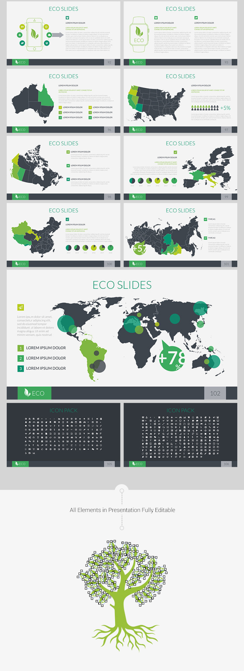 生态环境PPT幻灯片演示 ECO PowerPoint template