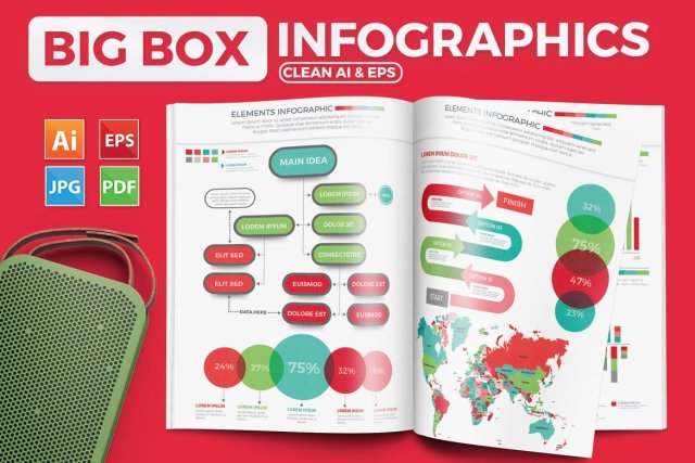 信息图形元素模板设计 Infographics Elements Template Design