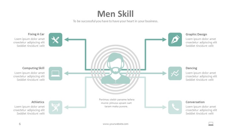 淡绿色信息可视化PPT图表6